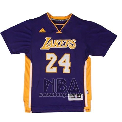Camiseta Manga Corta Los Angeles Lakers Kobe Bryant NO 24 Violeta